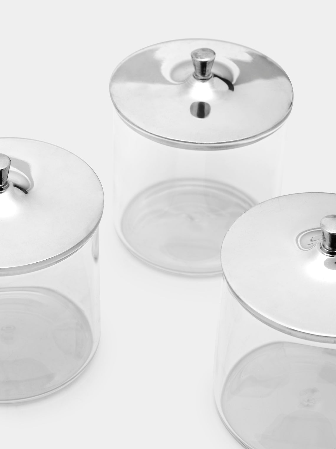 Antique and Vintage - 1950s Gio Ponti Silver-Plated Glass Jars (Set of 3) -  - ABASK