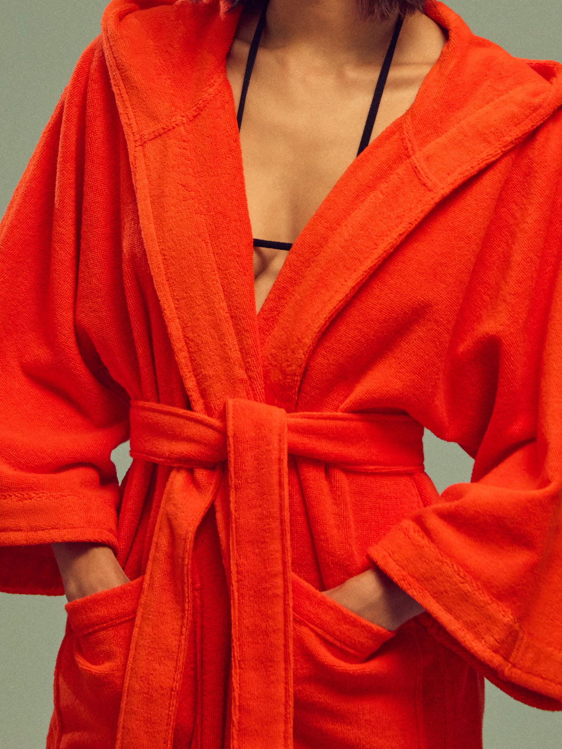 Lisa Marie Fernandez - Terry Cotton Long Robe - Red - ABASK
