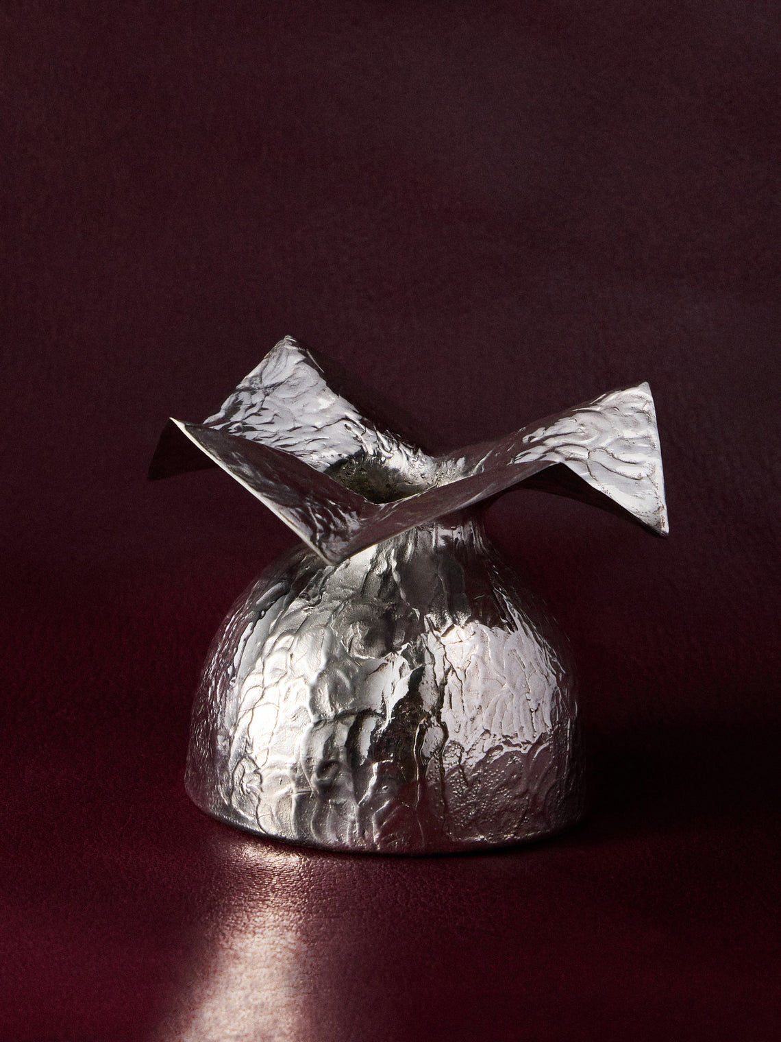 San Lorenzo - 1993 Afra and Tobia Scarpa Cartoccio Sterling Silver Vase (4.5in/11cm) - Silver - ABASK