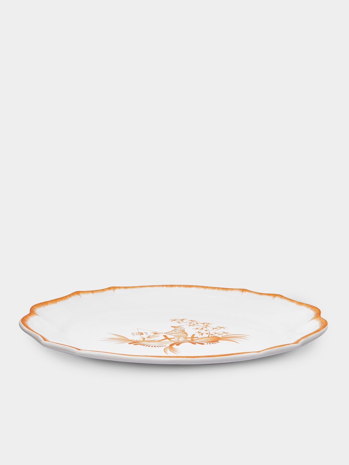 Bourg Joly Malicorne - Chinoiserie Hand-Painted Ceramic Large Serving Dish -  - ABASK