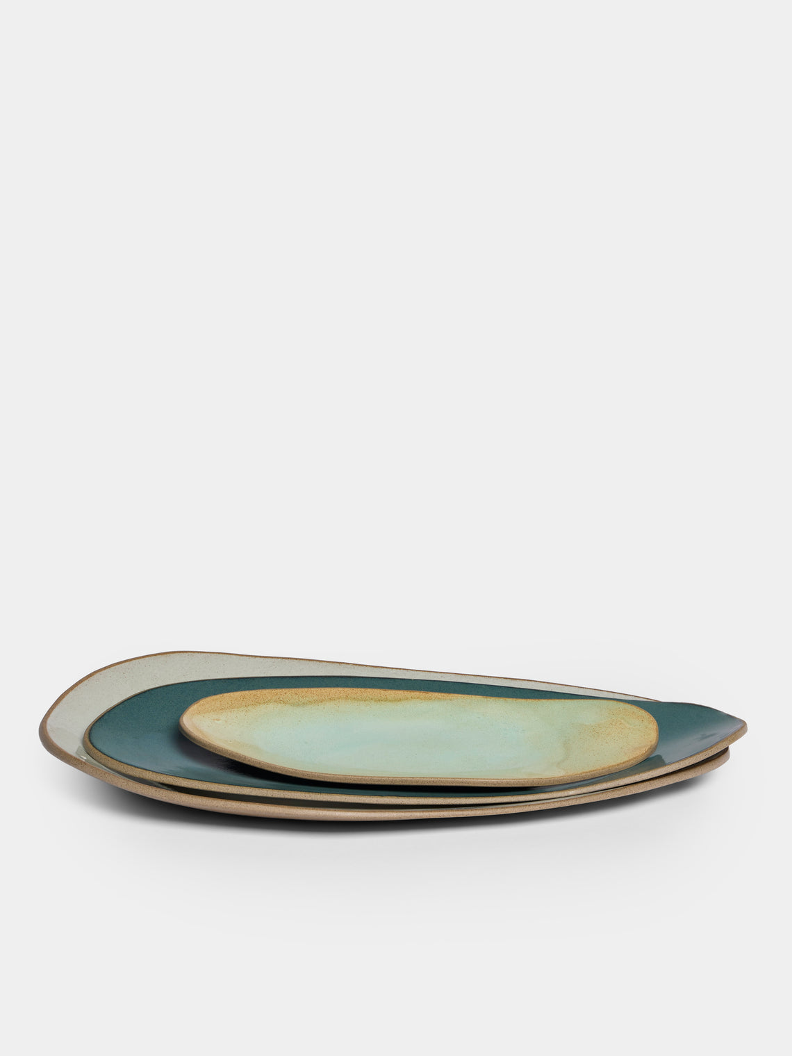 Hana Karim Studio - Hand-Built Stoneware Mixed Platters (Set of 3) - Multiple - ABASK