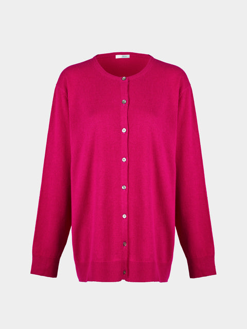 Ryan Roche - Cashmere Lightweight Oversized Cardigan | Size: S - Pink - ABASK - 