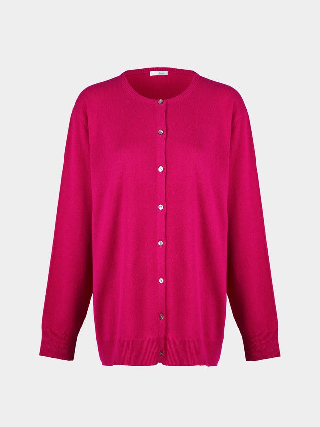 Ryan Roche - Cashmere Lightweight Oversized Cardigan | Size: S - Pink - ABASK - 