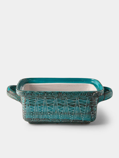 Antique and Vintage - 1950s Robert Picault Ceramic Handled Planter - Blue - ABASK - 