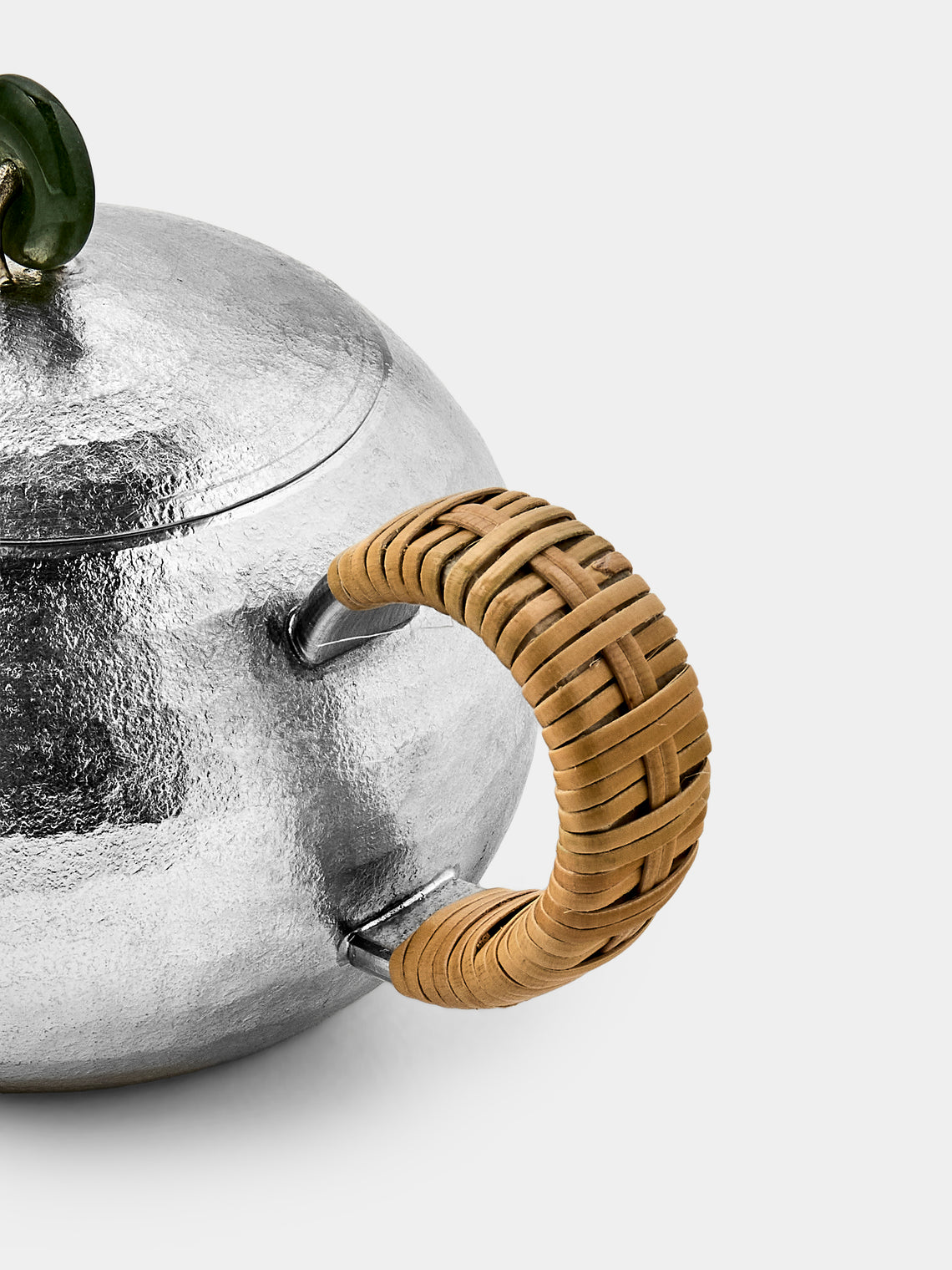 Seikado - Seishi Pewter and Jade Teapot - Silver - ABASK