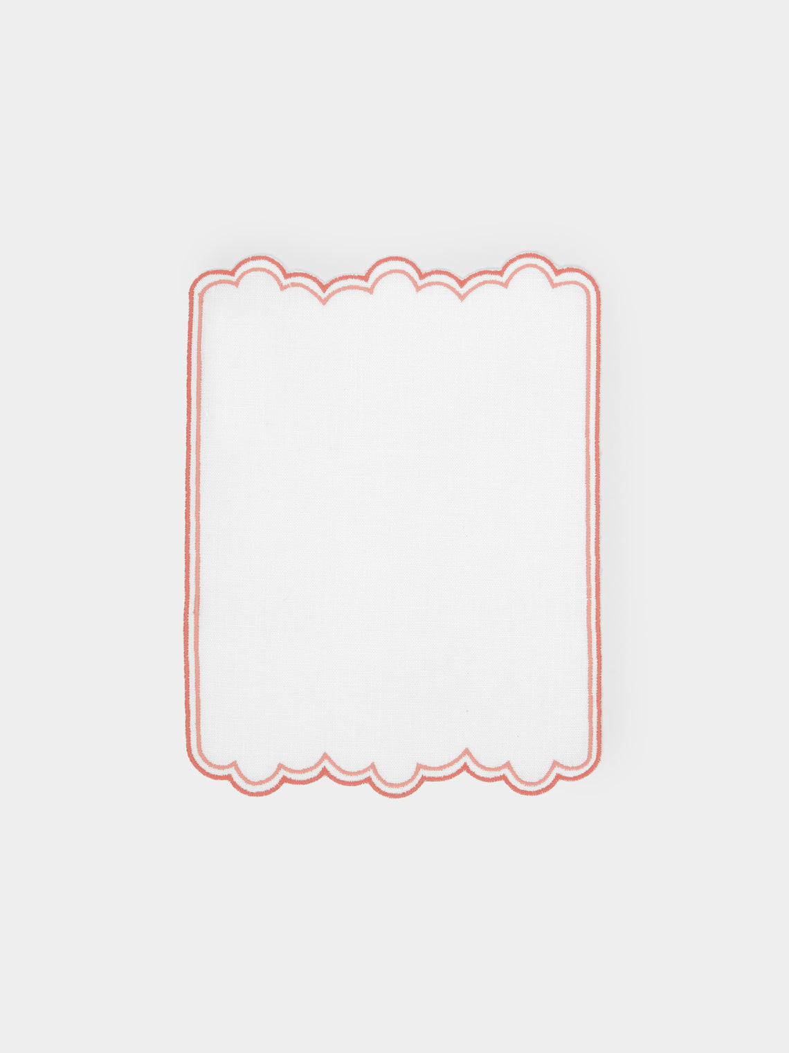 Los Encajeros - Escamas Embroidered Linen Cocktail Napkins (Set of 4) -  - ABASK - 
