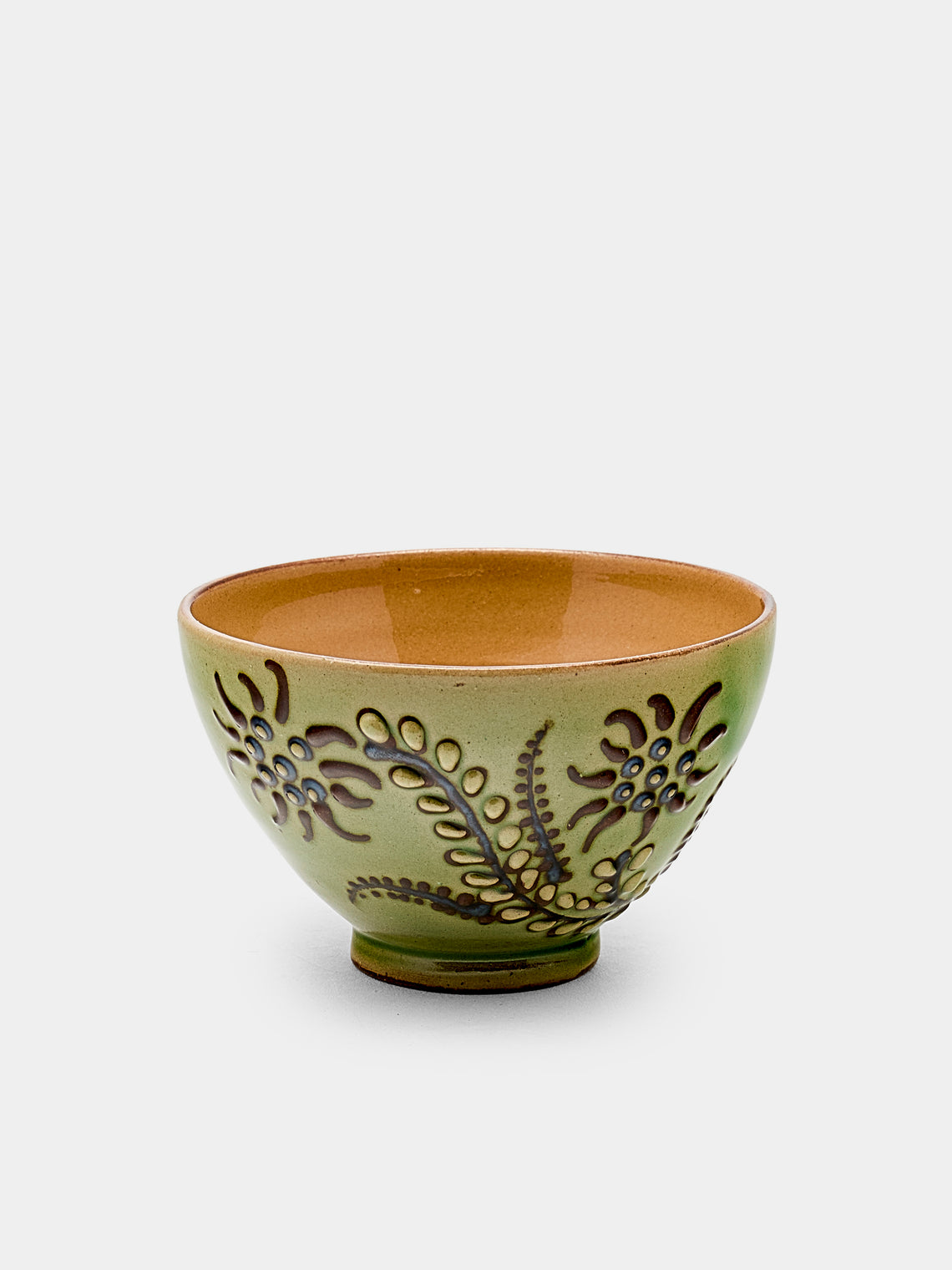 Poterie d’Évires - Flowers Hand-Painted Ceramic Petit Bowls (Set of 6) - Green - ABASK