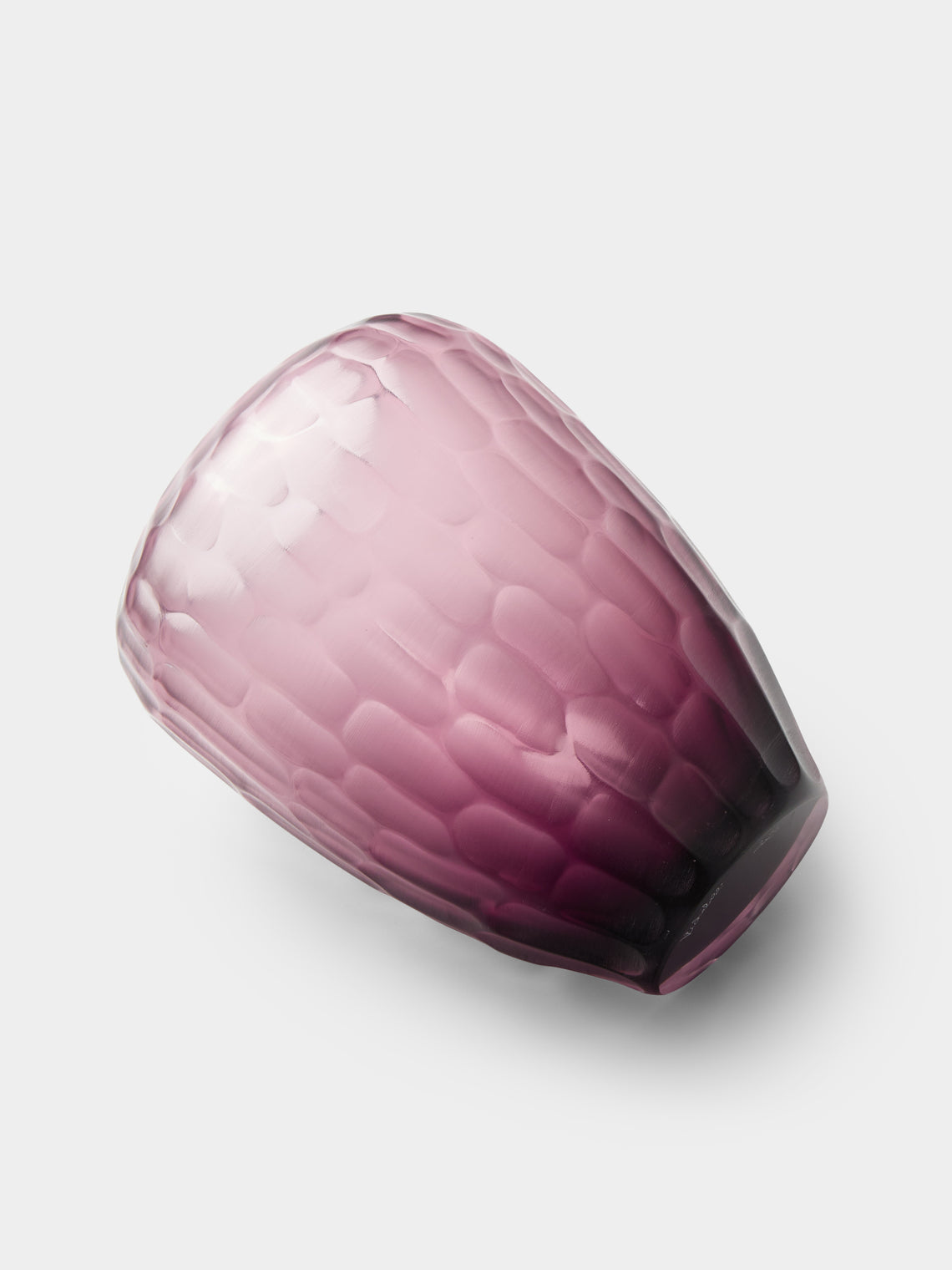 Micheluzzi Glass - Goccia Ametista Bamboo Hand-Blown Murano Glass Vase (9in/23cm) - Purple - ABASK