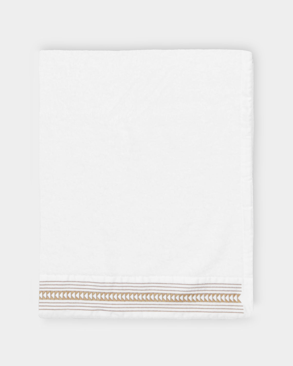 Loretta Caponi - Arrows Hand-Embroidered Cotton Bath Towel - White - ABASK - 