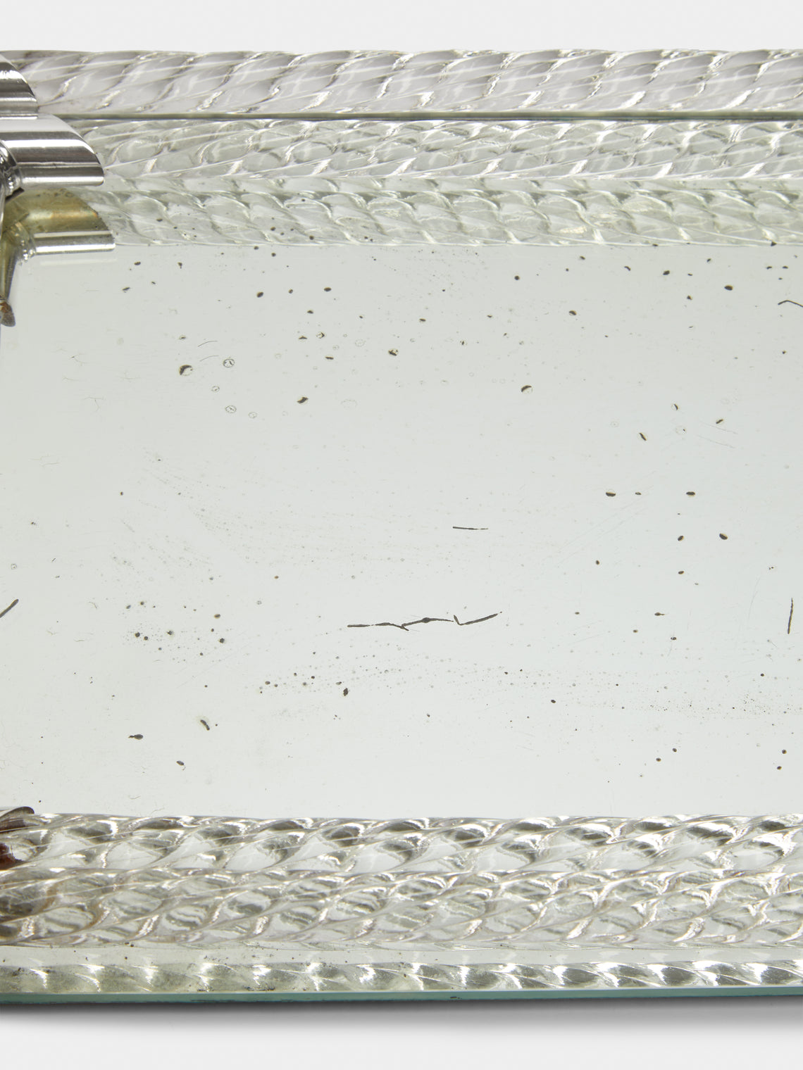 Antique and Vintage - 1950s Murano Torciglioni Art Déco Tray - Clear - ABASK
