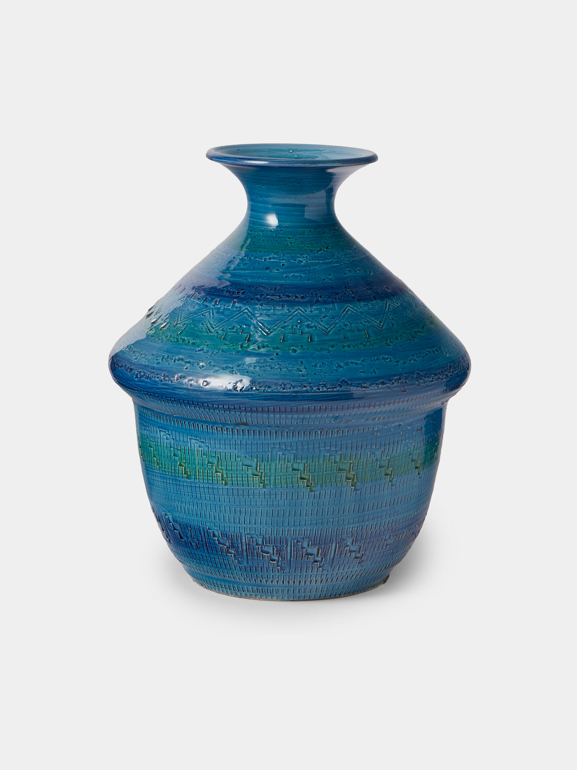 Antique and Vintage - MID CENTURY BITOSSI SMALL VASE - Blue - ABASK - 