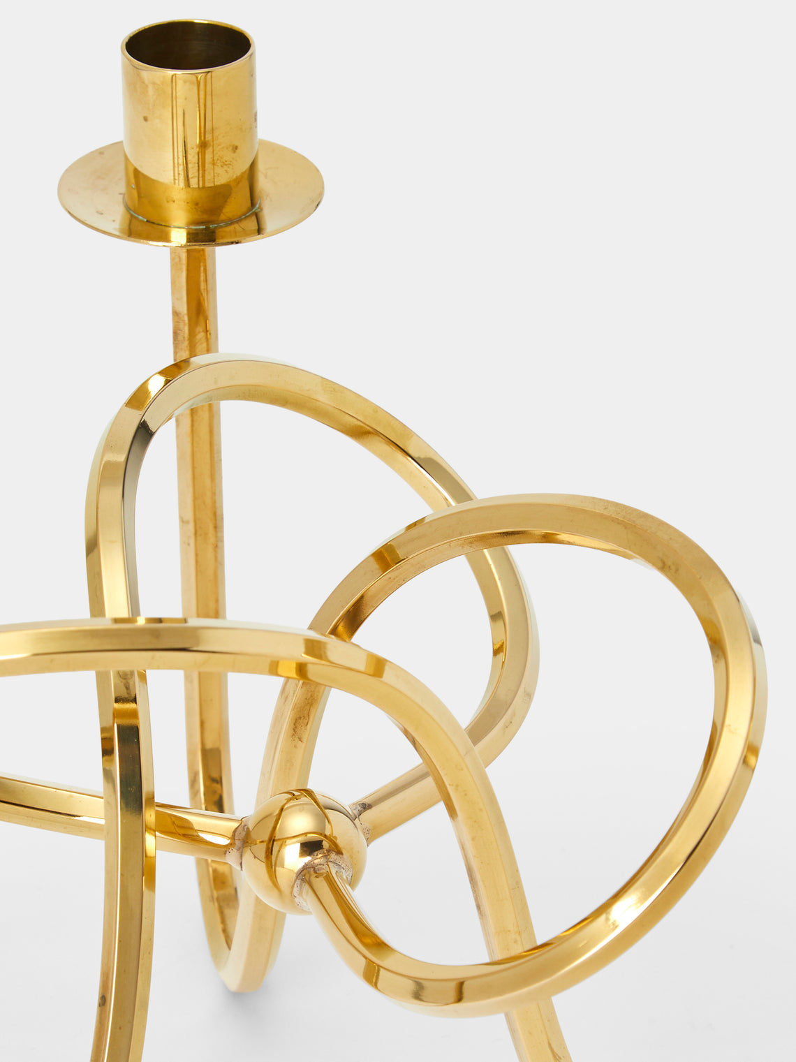 Antique and Vintage - 1960s Josef Frank The Knot of Friendship Brass Candle Holder - Gold - ABASK
