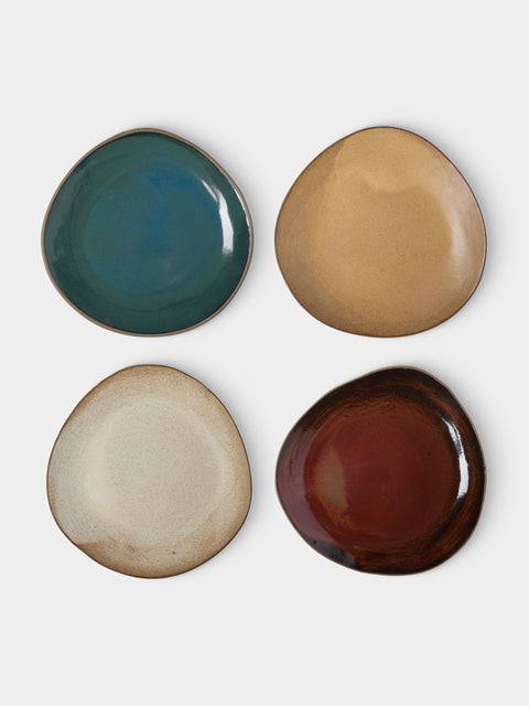 Hana Karim Studio - Hand-Built Ceramic Dinner Plates – 9in/23cm (Set of 4) - Multiple - ABASK - 