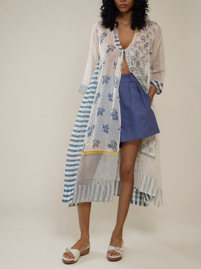 Injiri - Amber 84 Hand-Loomed Cotton and Silk Dress - Multiple - ABASK