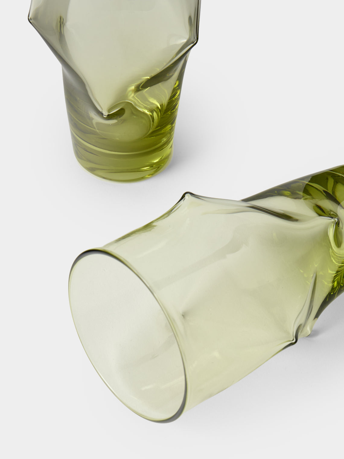 Nijima Glassworks - Hand-Blown Volcanic Glass Highballs (Set of 2) - Green - ABASK