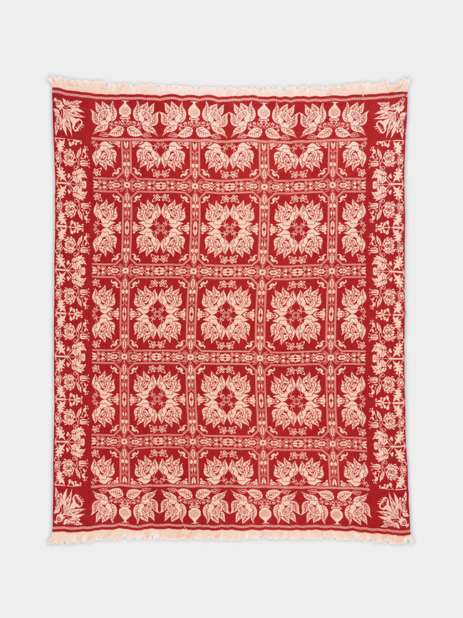 Saved NY - Salmon-Berry Cashmere King-Size Bedspread -  - ABASK