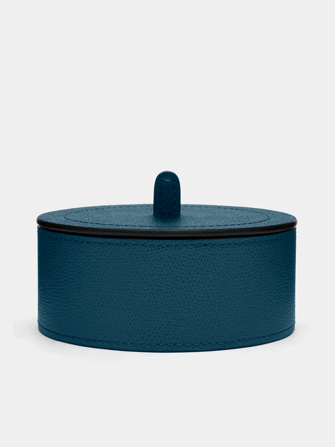 Giobagnara - Harris Leather Medium Trinket Box - Blue - ABASK - 