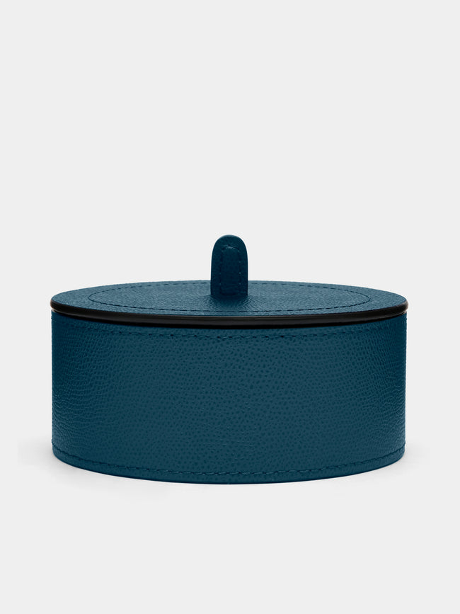 Giobagnara - Harris Leather Medium Trinket Box - Blue - ABASK - 