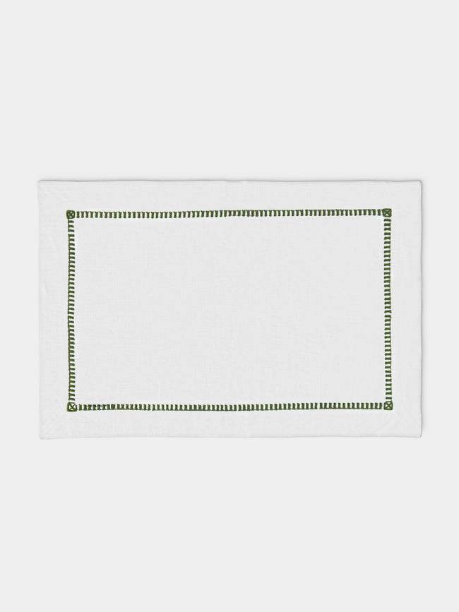 Los Encajeros - Tokyo Linen Placemats (Set of 4) - White - ABASK - 