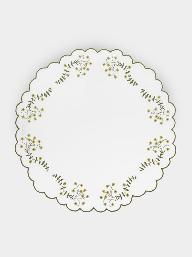 Los Encajeros - Spring Embroidered Linen Placemats (Set of 4) -  - ABASK - 