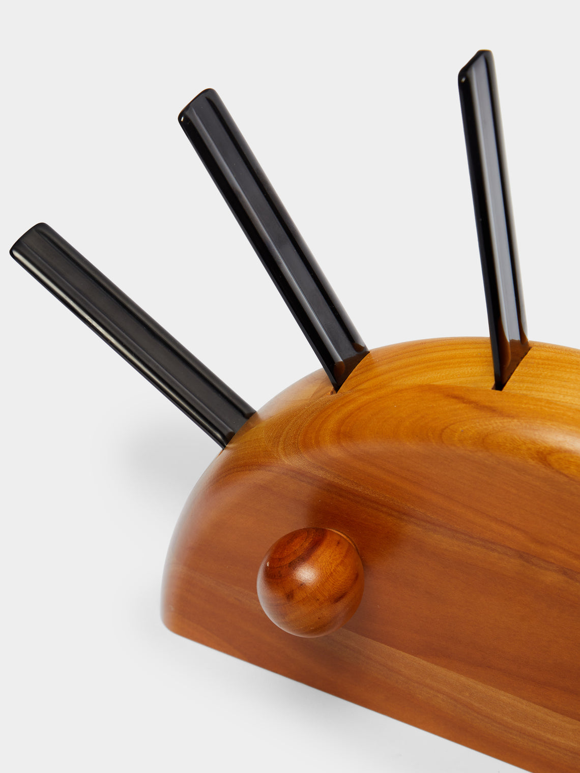 Antique and Vintage - Mid-Century Carl Auböck for Ostovics Culinar Wooden Cheese Knives with Block -  - ABASK