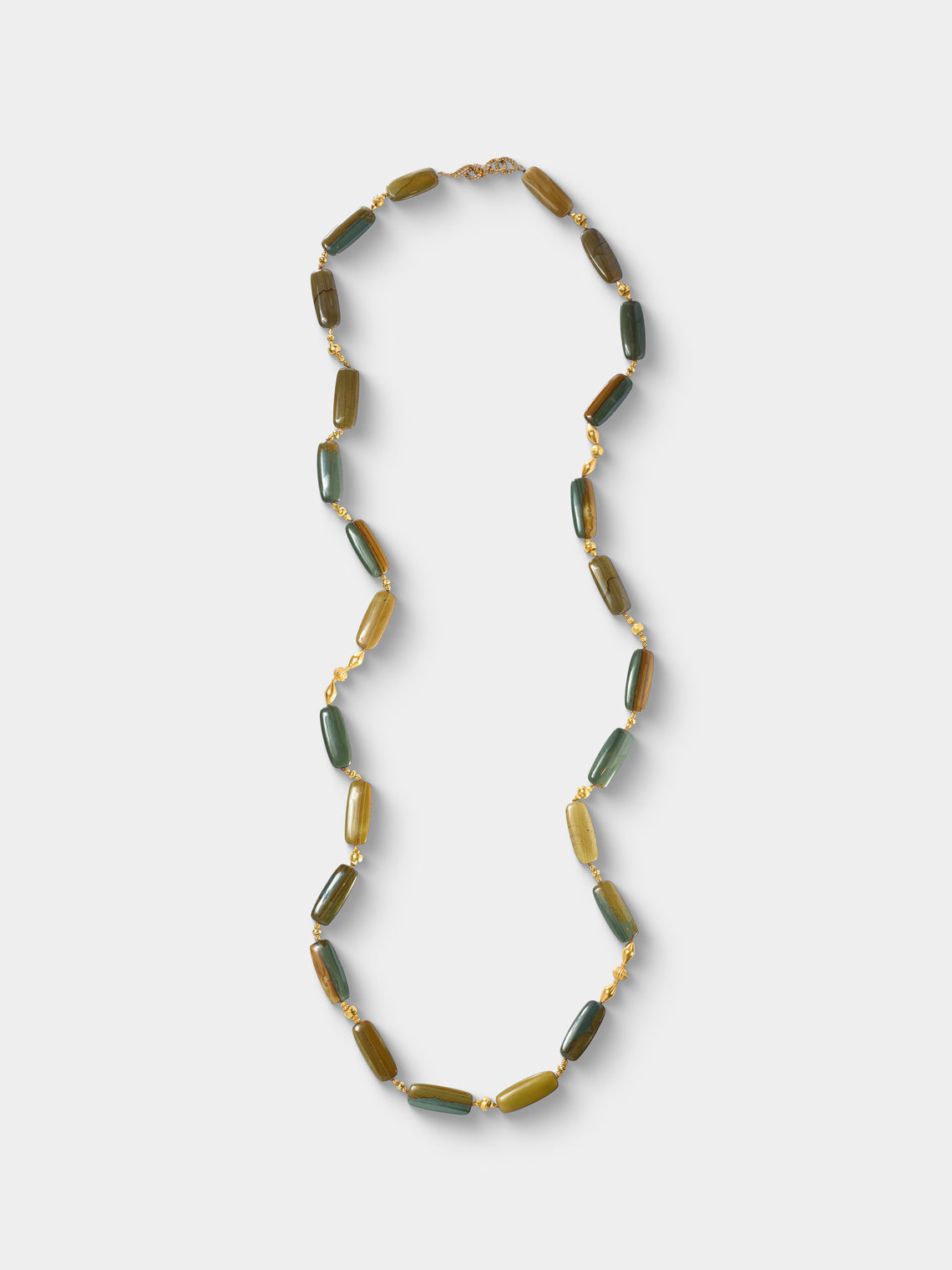 Mahnaz Collection - Vintage Verdura 18-Karat Gold and Agate Beaded Necklace - Green - ABASK