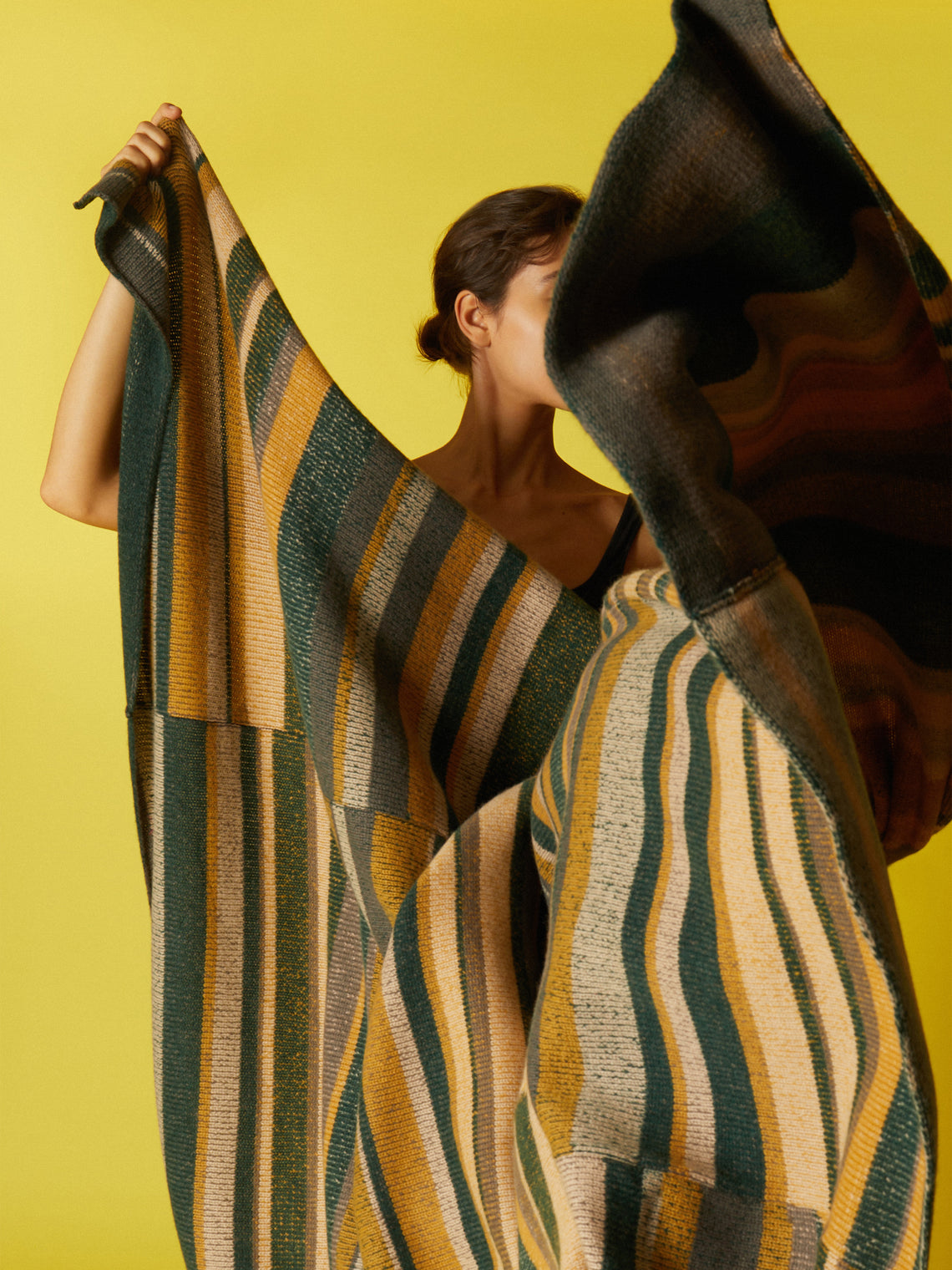 The Elder Statesman - Hand-Dyed Cashmere Striped Blanket -  - ABASK