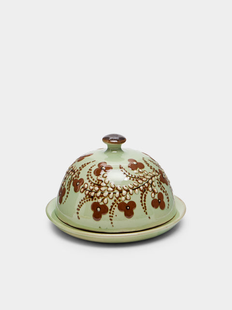 Poterie d’Évires - Flowers Hand-Painted Ceramic Small Butter Dish -  - ABASK - 