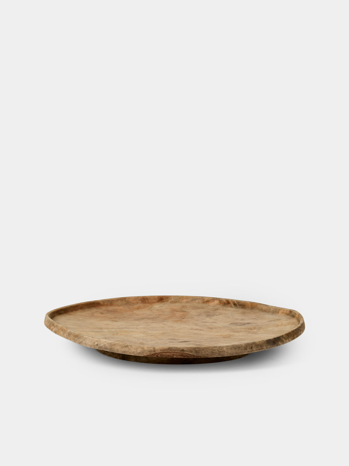 Iida Woodturning - Hand-Turned Camphor Earth-Finish Tray (17.5in/45cm) - Brown - ABASK - 