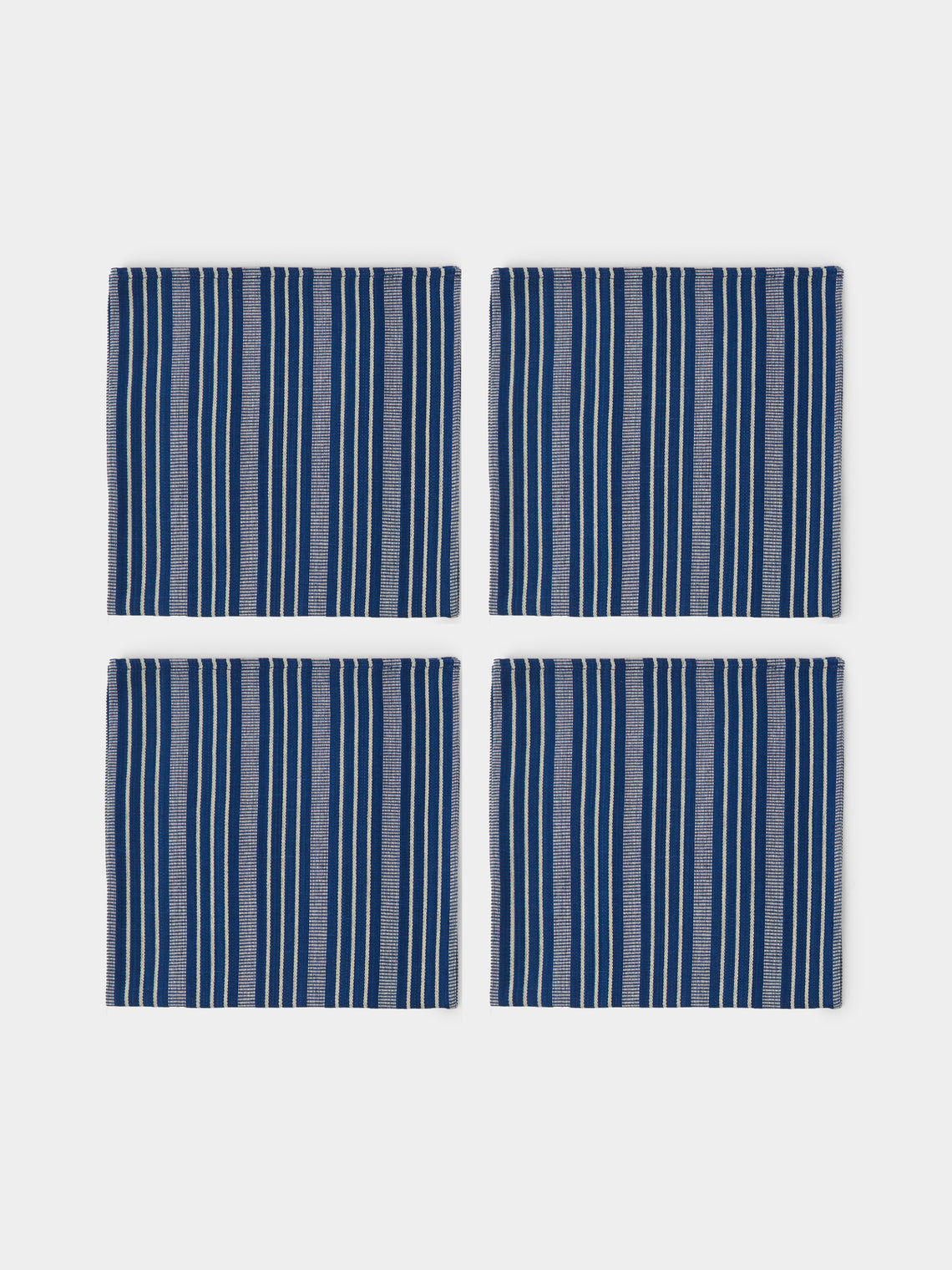 Tensira - Indigo Hand-Dyed Cotton Napkins (Set of 4) - Blue - ABASK
