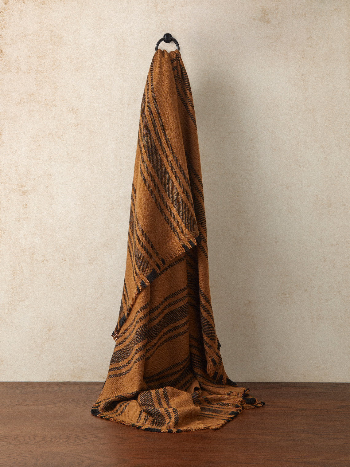 Me & K - Classic Stripes Cashmere Throw (67in/1.7m) - Orange - ABASK