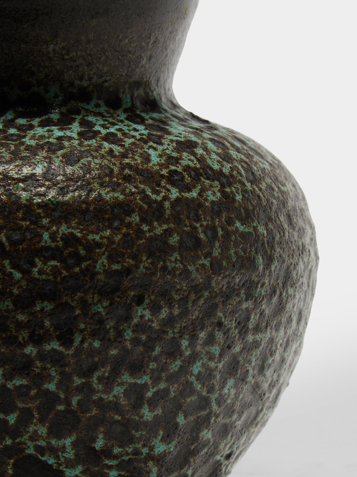 Antique and Vintage - 1950s Accolay Ceramic Vase (5in/13cm) - Brown - ABASK