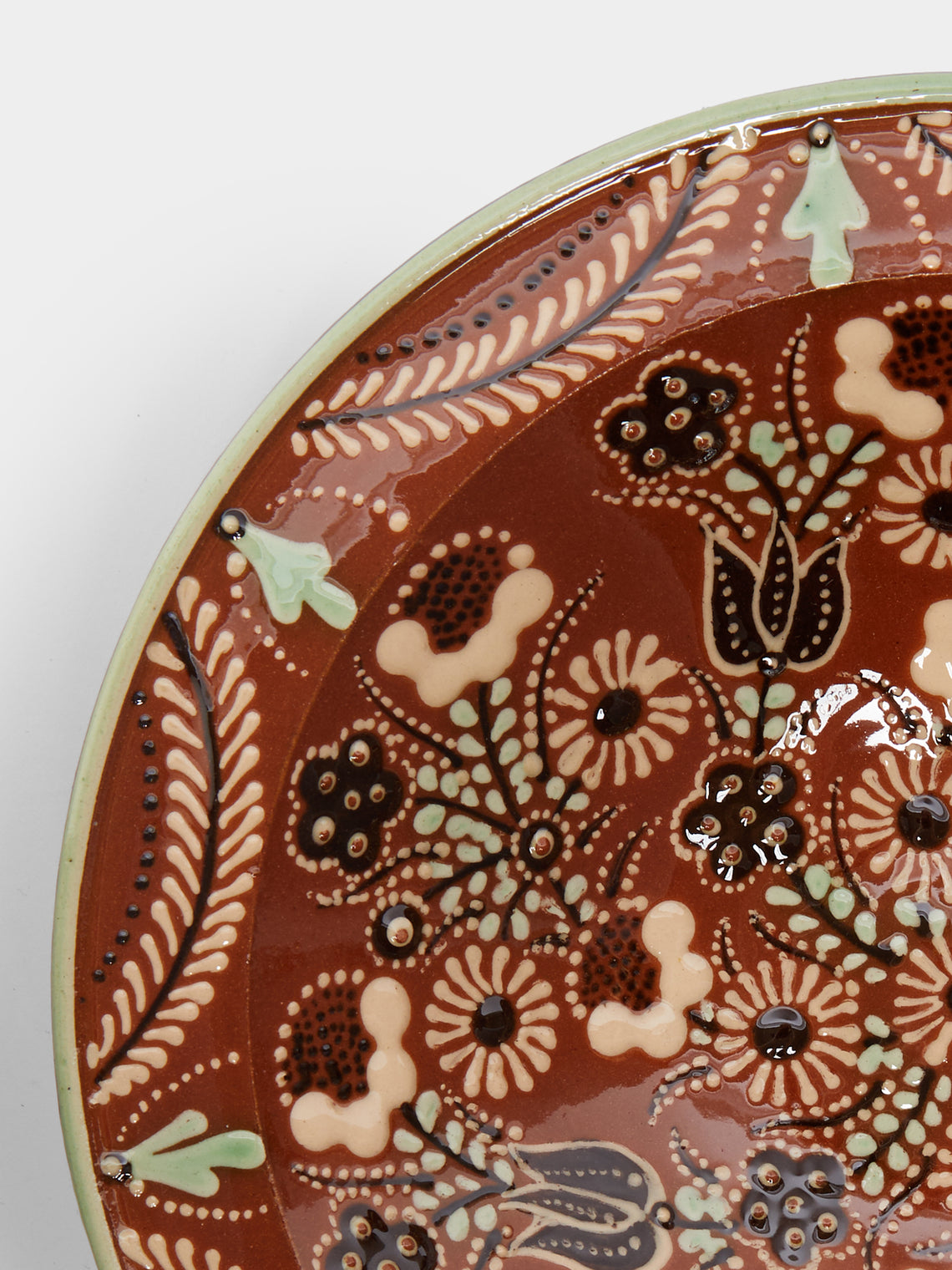 Poterie d’Évires - Flowers Hand-Painted Ceramic Large Serving Bowl -  - ABASK
