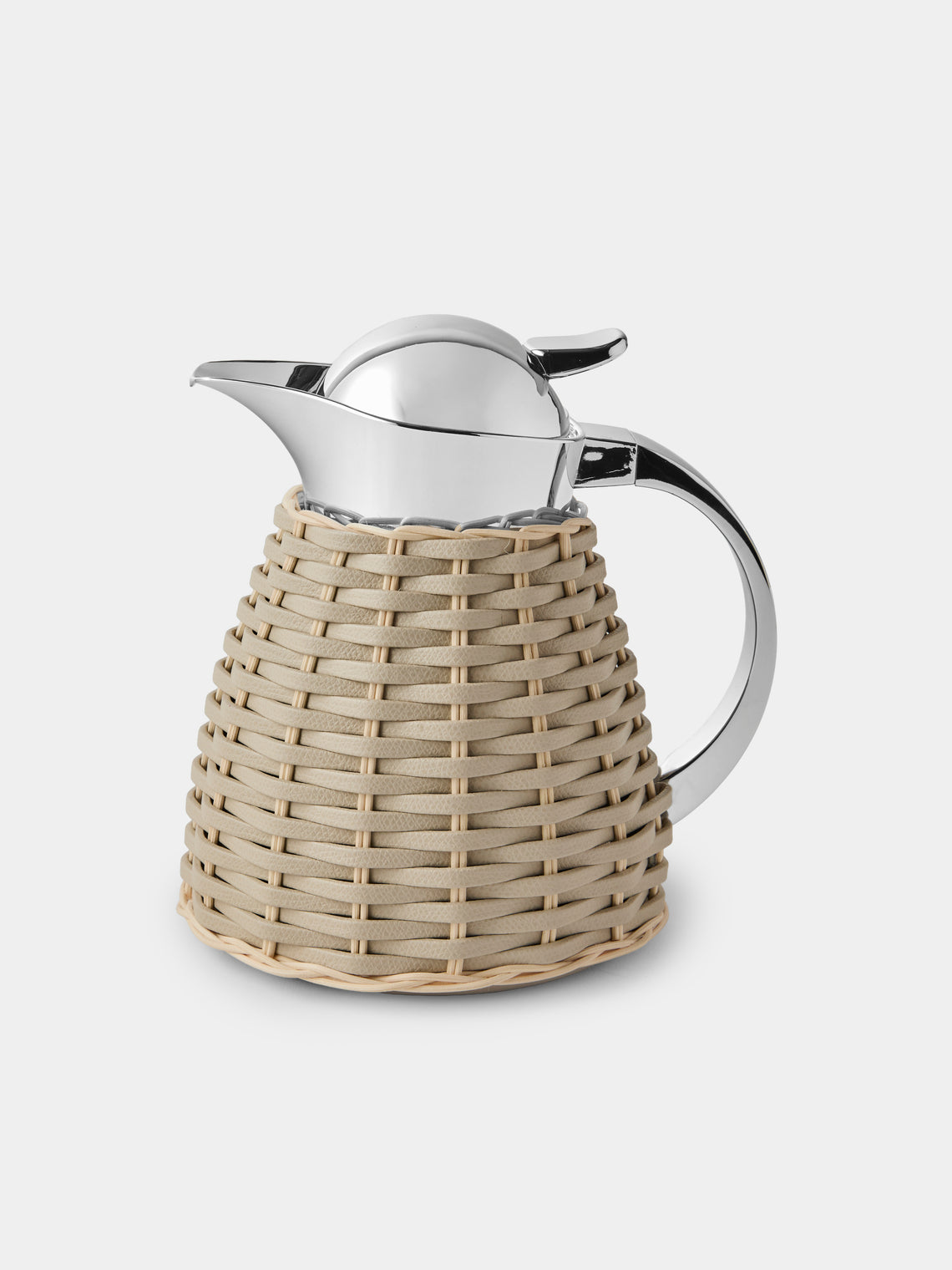 Pigment France - Chantilly Leather and Rattan Carafe (20oz/0.6L) - Cream - ABASK - 
