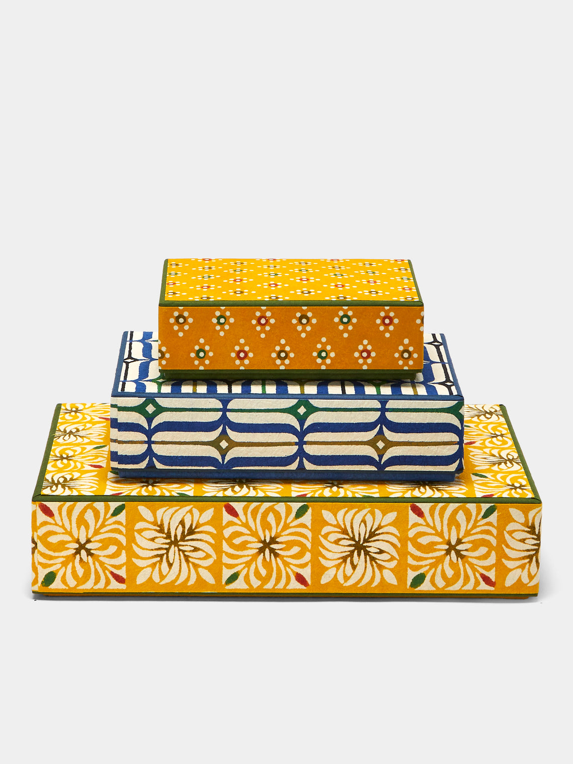 Keijusha - Washi Treasure Boxes (Set of 3) - Yellow - ABASK