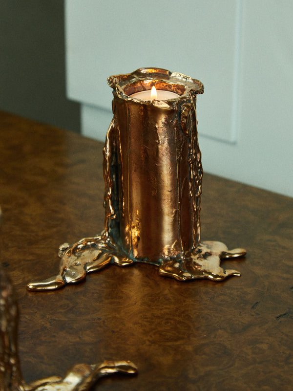 Osanna Visconti - Melted Hand-Cast Bronze Candle Holder -  - ABASK