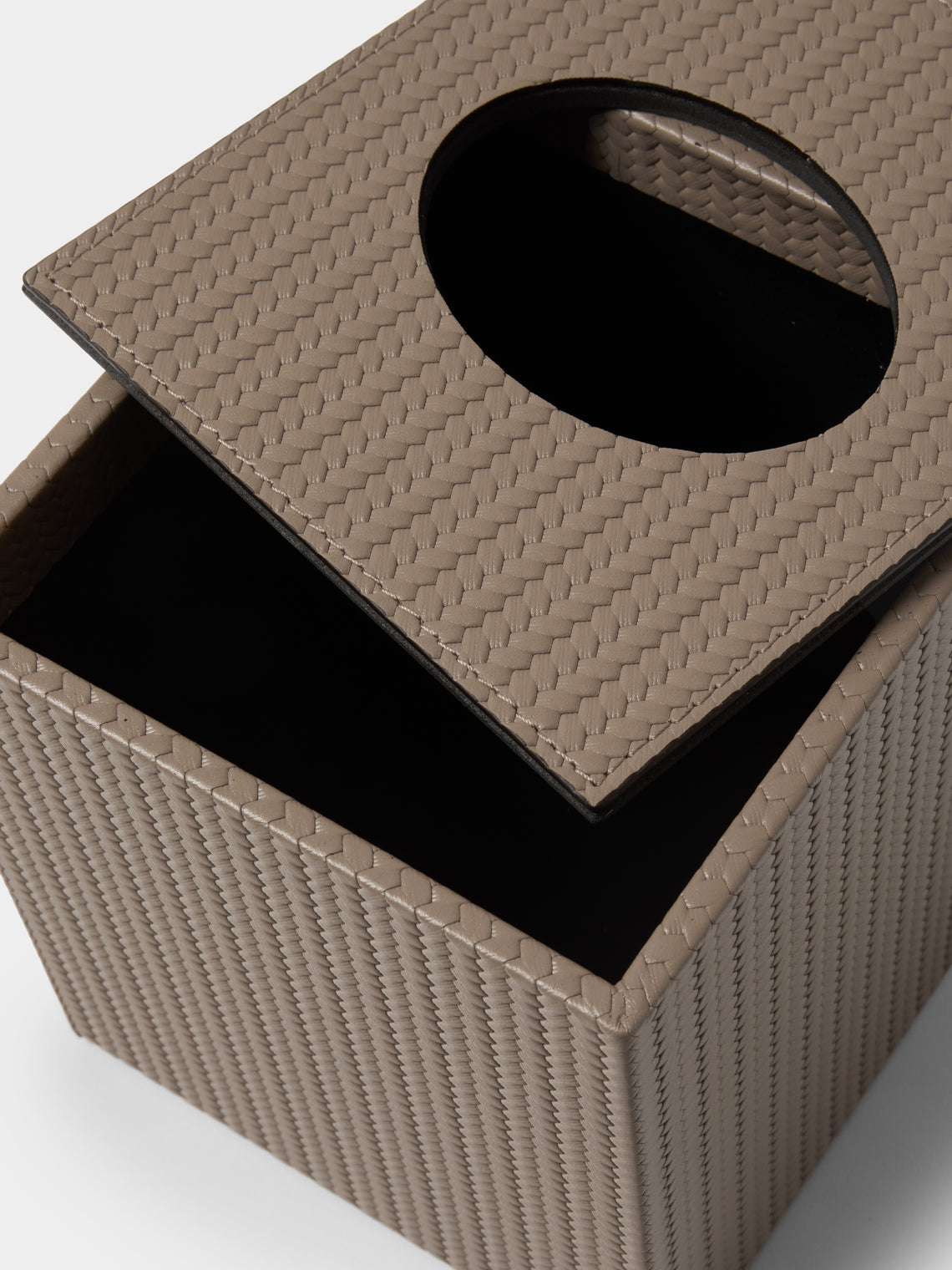Pinetti - Woven Leather Magnetic Tissue Box - Taupe - ABASK