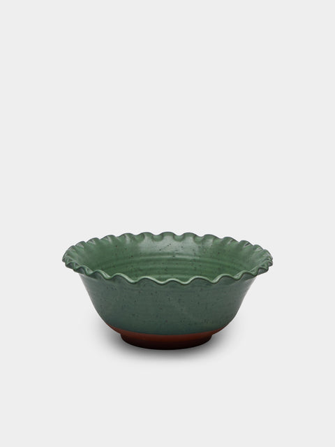 Perla Valtierra - Hand-Glazed Ceramic Small Serving Bowl - Green - ABASK - 