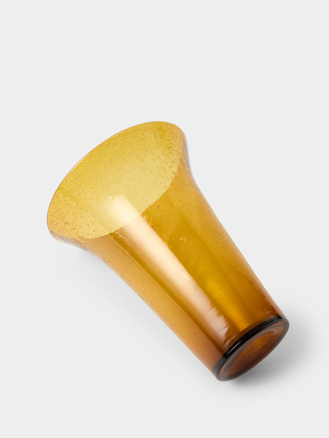 Antique and Vintage - 1970s Biot Glass Vase (14.5in/36.5cm) - Yellow - ABASK