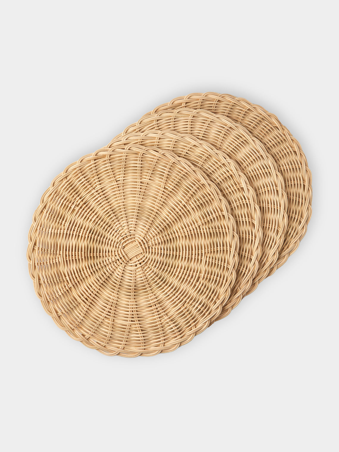 Anut Cairo - Handwoven Wicker Round Placemats (Set of 4) -  - ABASK