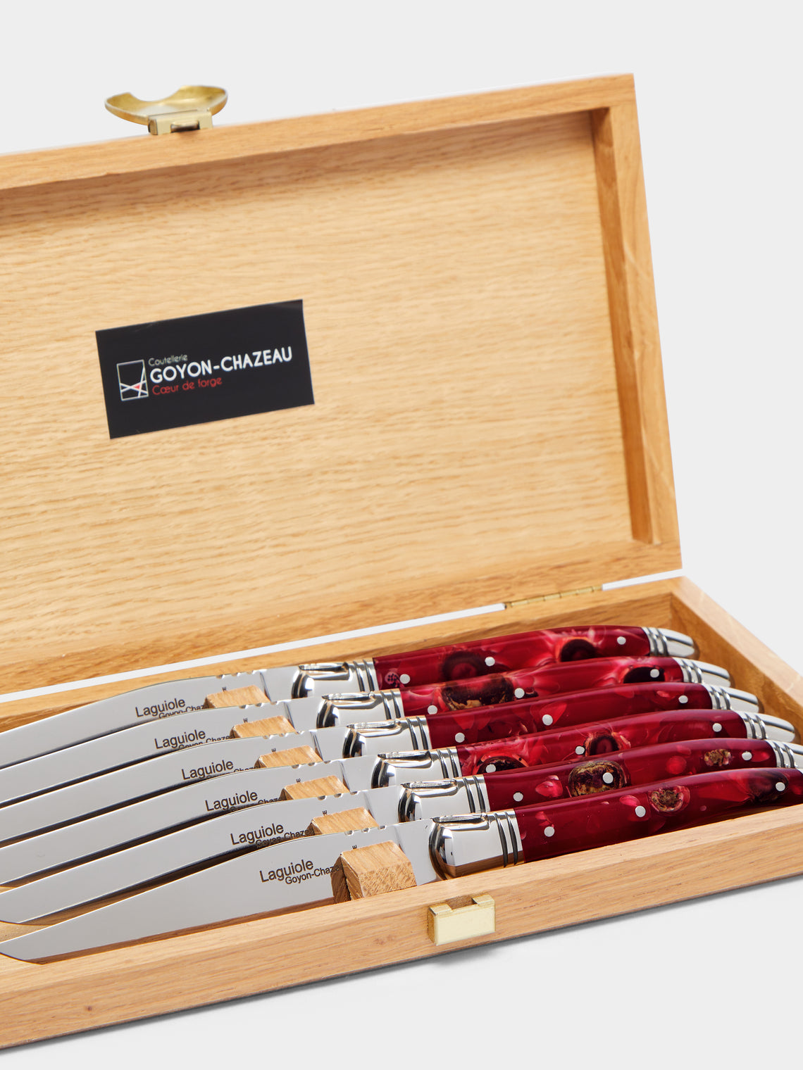 Goyon-Chazeau - Le Thiers Pressed Flowers Resin Steak Knives (Set of 6) -  - ABASK