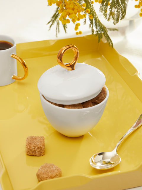 Feldspar - Hand-Painted 24ct Gold and Bone China Sugar Bowl -  - ABASK