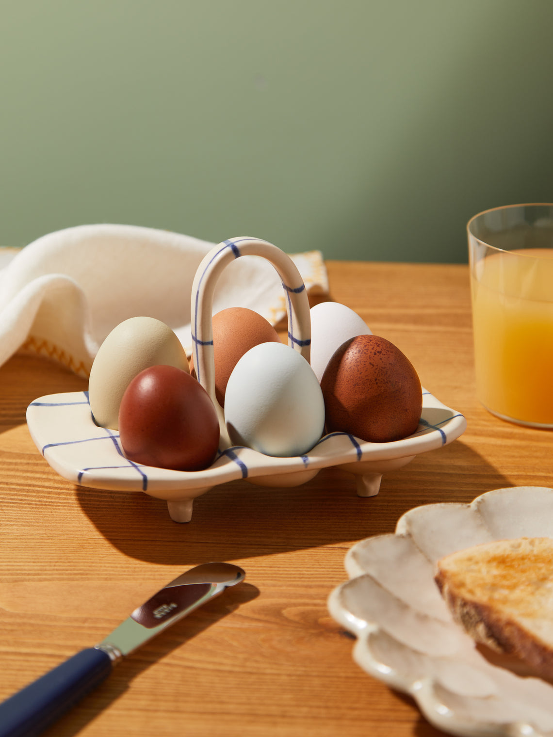 Azul Patagonia - Hand-Painted Ceramic Egg Holder -  - ABASK