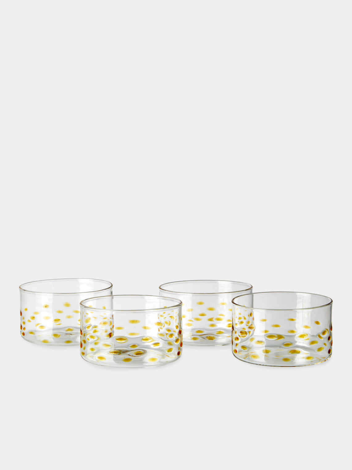 Alya Tannous - | Set of 4 | Hand-Blown Glass Dessert Bowls - Clear - ABASK