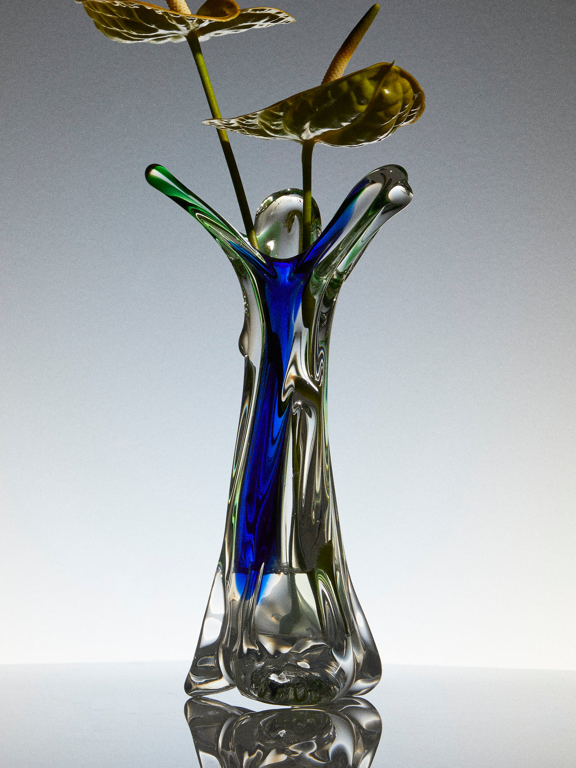 Antique and Vintage - Mid-Century Glass Vase - Clear - ABASK