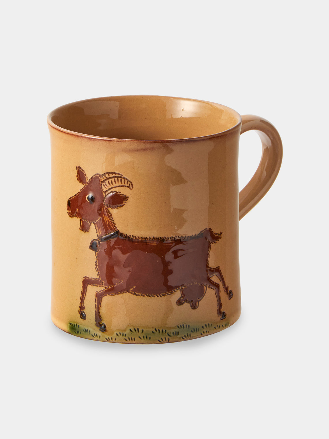 Poterie d’Évires - Animals Hand-Painted Ceramic Mugs (Set of 4) - Cream - ABASK
