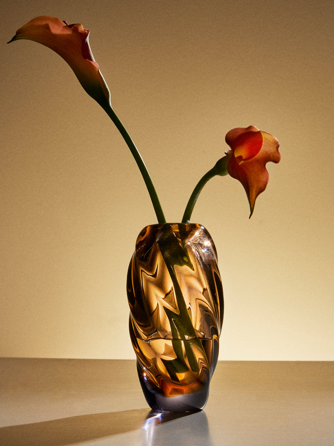 Antique and Vintage - Mid-Century Glass Vase - Brown - ABASK