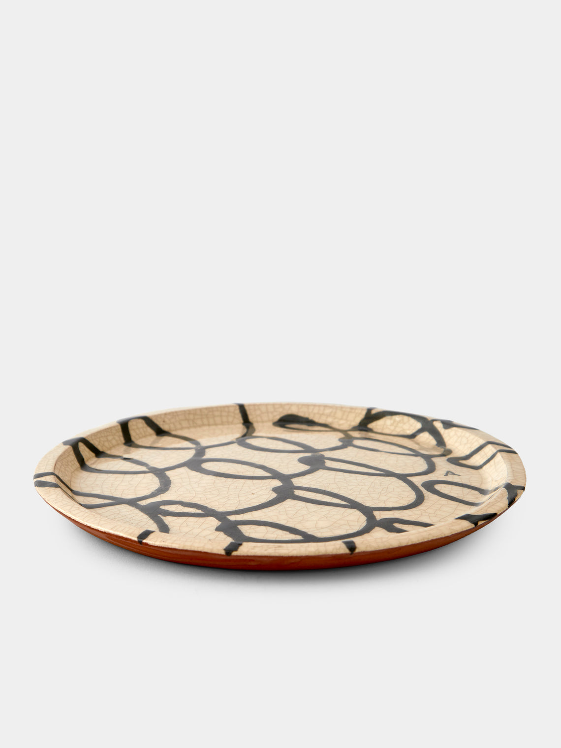Aono Pottery - Slipware Round Platter - Cream - ABASK