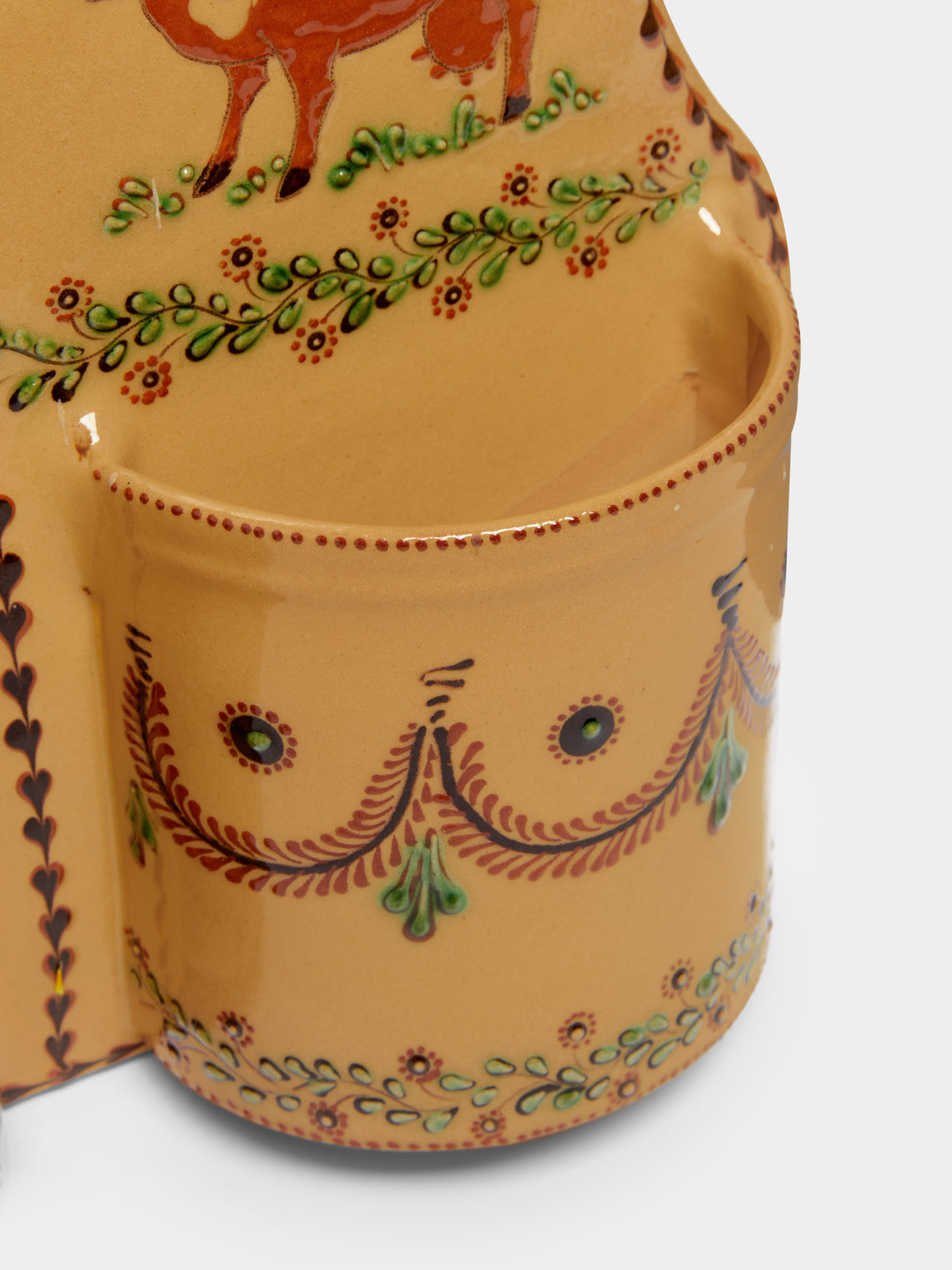 Poterie d’Évires - Cows Hand-Painted Ceramic Double Utensil Holder -  - ABASK