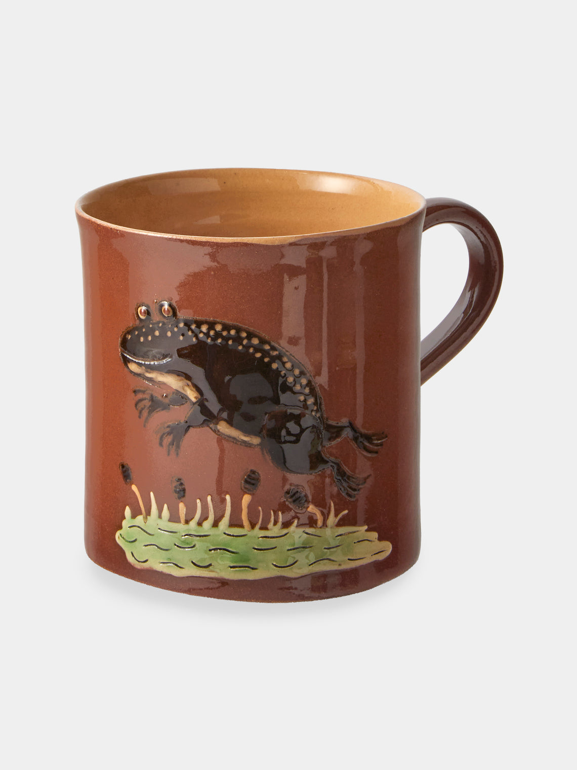 Poterie d’Évires - Animals Hand-Painted Ceramic Mugs (Set of 4) - Light Brown - ABASK
